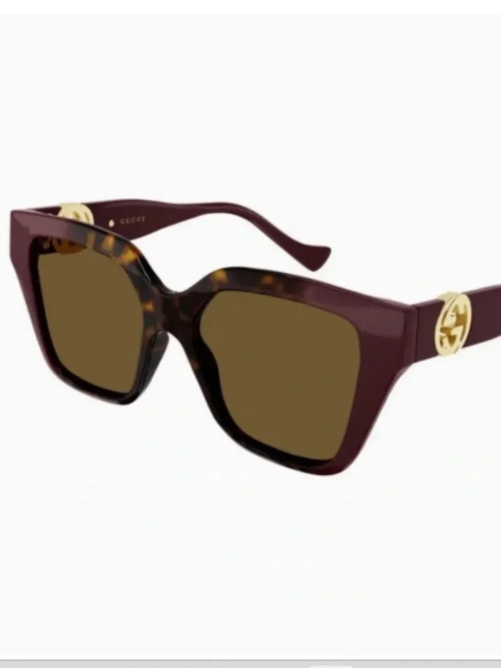 GUCCI Tortoise Square Sunglasses and Hard Case GG1023S 003--NWT